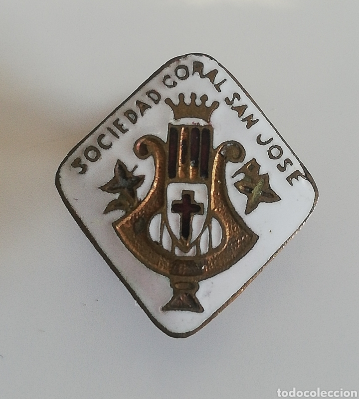 Pins de colecci&oacute;n: SOCIEDAD CORAL SAN JOSE MANRESA ANTIGUA INSIGNIA DE OJAL SOLAPA PIN.