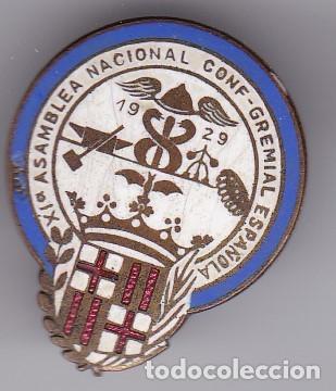 Pins de colecci&oacute;n: ANTIGUO PIN DE OJAL ESMALTADO DE XI ASAMBLEA NACIONAL CONF-GREMIAL ESPA&Ntilde;OLA DEL A&Ntilde;O 1929