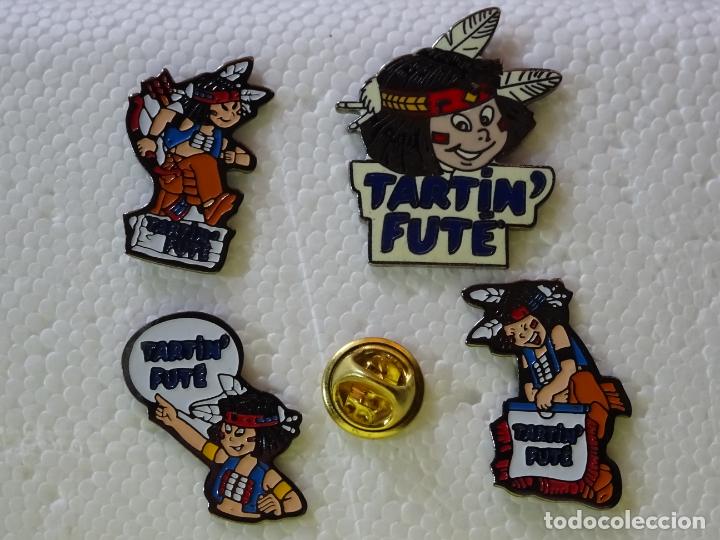 Pin's de collection: 4 PINS DE INDIOS AMERICANOS. IND&Iacute;GENAS EEUU. APACHES SIOUX NAVAJOS COMANCHE. NI&Ntilde;O CEREALES TARTIN