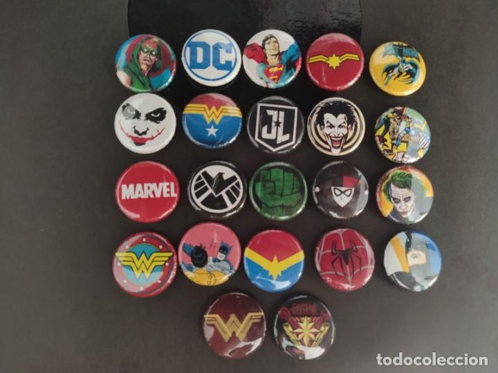 Pins de colecci&oacute;n: 15 CHAPAS A ELEGIR (ENV&Iacute;O GRATIS) DC COMICS, MARVEL, SPIDERMAN, WONDER WOMAN, JOKER, SUPERMAN BATMAN