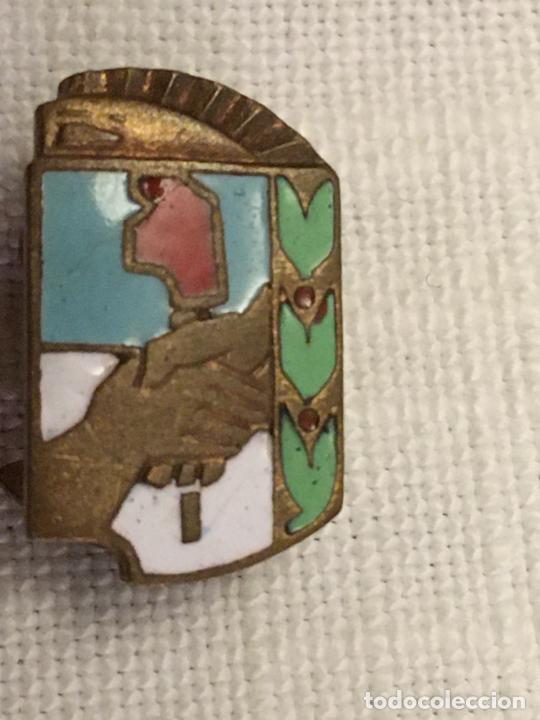 Pins de colecci&oacute;n: Raro pin esmaltado manos estrechadas,entrelazadas, la parte del ojal es un militar o funcionario.ver