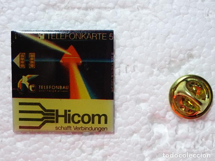 Pin's de collection: PIN DE INFORM&Aacute;TICA INTERNET ORDENADORES TELEFON&Iacute;A. TARJETA TELEF&Oacute;NICA HICOM