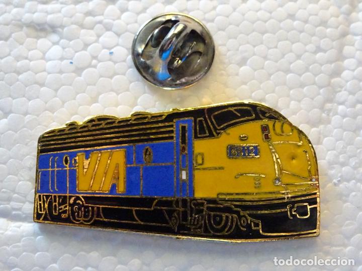 Pins de colecci&oacute;n: PIN DE TRENES FERROCARRILES. CANAD&Aacute;. TREN LOCOMOTORA VIA 6512