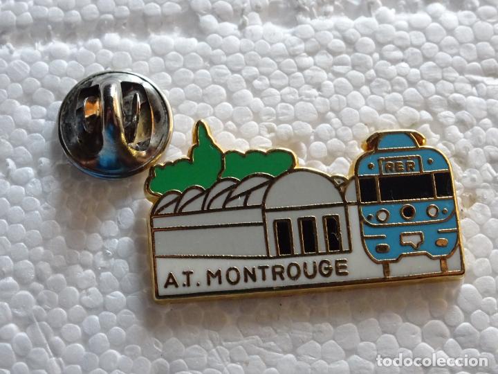 Pins de colecci&oacute;n: PIN DE TRENES FERROCARRILES. FRANCIA. A.T. MONTROUGE. COCHERAS ESTACI&Oacute;N