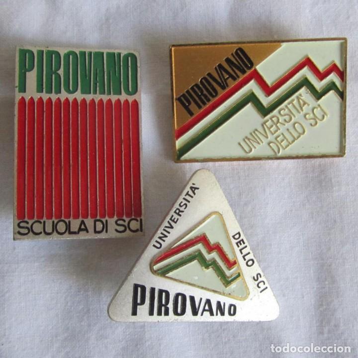 Pins de cole&ccedil;&atilde;o: 3 insignias met&aacute;licas de aguja Scuola Universita Pirovano dello sci, Escuela de esqu&iacute;