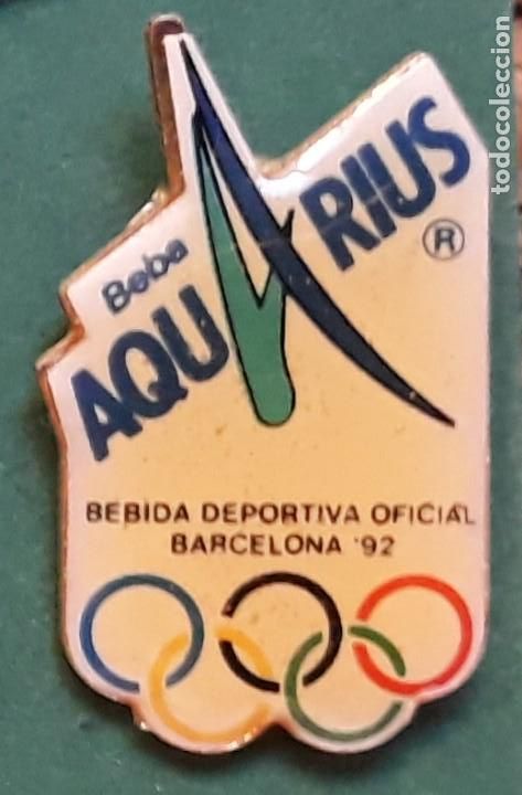 Pins de colecci&oacute;n: PIN - AQUARIUS - BEBIDA OFICIAL BARCELONA 92 OLIMPIADAS - PUBLICIDAD - METAL LACADO -