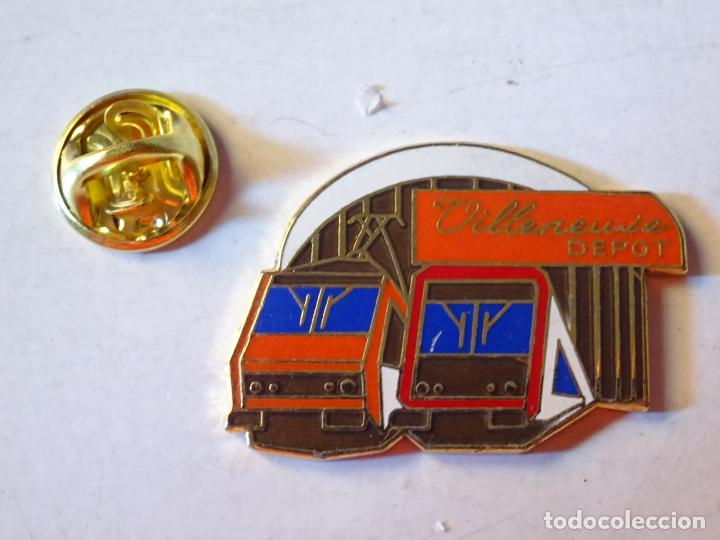 Pin's de collection: PIN DE TRENES FERROCARRILES. FRANCIA. VILLENEUVE DEPOT