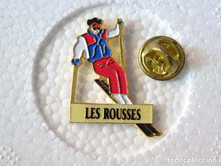 Collection pins: PIN DE DEPORTES TURISMO. LES ROUSSES FRANCIA. ESQU&Iacute; ESTACI&Oacute;N SKI ALPES