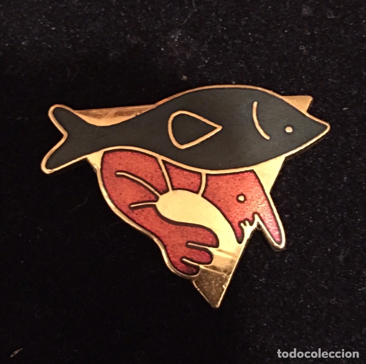 Pins de colecci&oacute;n: Pin pesca esmaltado (pescado y gamba)