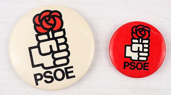 Pins de colecci&oacute;n: 2 chapas PSOE a&ntilde;os 80 - Foto 1