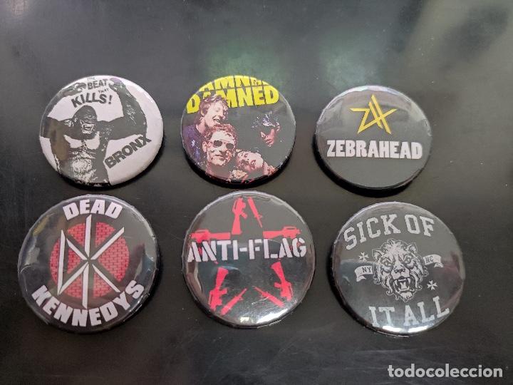 Pins e Spille di collezione: 6 CHAPAS (ENVIO GRATIS) DEAD KENNEDYS, ANTI FLAG, SICK OF IT ALL, ZEBRAHEAD, DAMNED, BRONX, PUNK