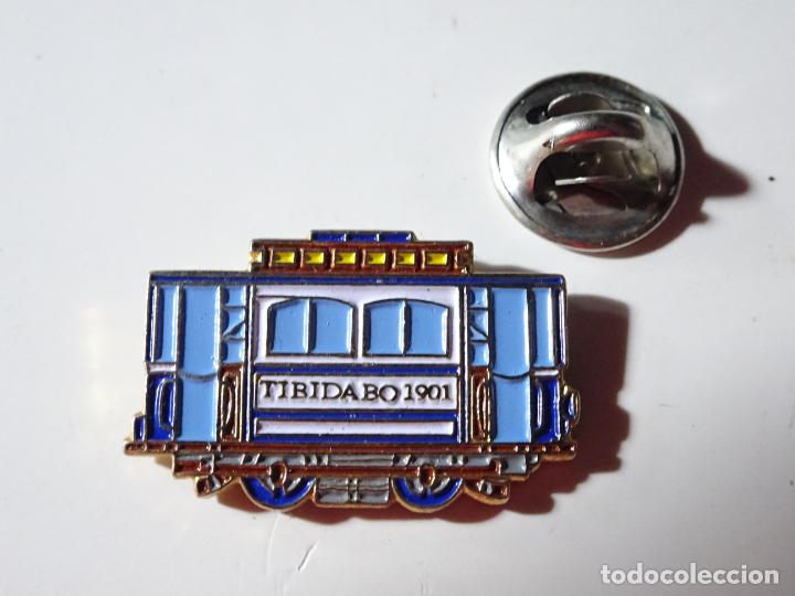 Pins e Spille di collezione: PIN DE TRENES FERROCARRILES. ESPA&Ntilde;A. BARCELONA ANTIGUO TRANV&Iacute;A TIBIDABO 1901