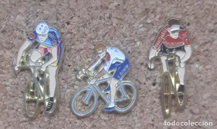 Pins de colecci&oacute;n: 3 pins ciclismo bicicleta maillot