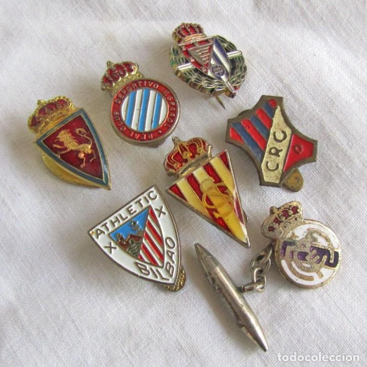 Pins de cole&ccedil;&atilde;o: 4 pins solapa + 1 pin aguja + 1 gemelo, Escudos de equipos de f&uacute;tbol