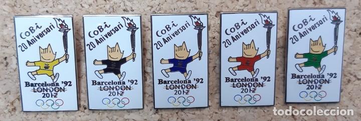 Pins de colecci&oacute;n: 5 pins Cobi Barcelona 92 25 aniver dif colores London 12