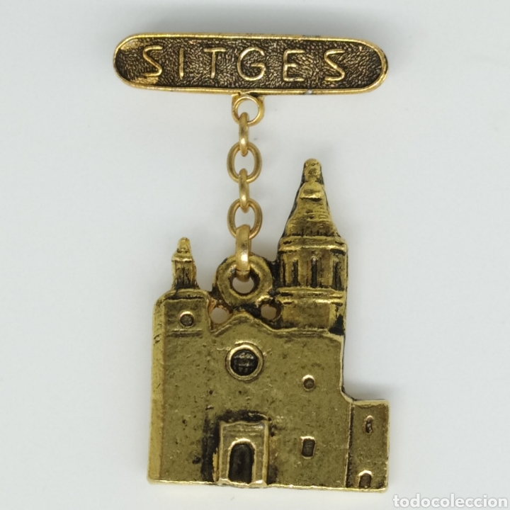 Pins de colecci&oacute;n: Antiguo broche con aguja de SITGES - Foto 1