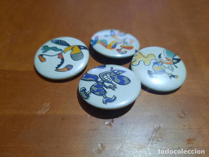 Sammlung von Pins: MASCOTAS. MARISCAL. 4 CHAPAS-PIN. 0,31 MM. DE DI&Aacute;METRO. PARTE ATR&Aacute;S MET&Aacute;LICA. SIN USO.