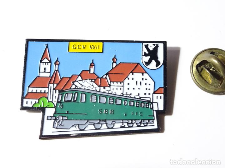 Pins de colecci&oacute;n: PIN DE TRENES FERROCARRILES. SUIZA. TREN LOCOMOTORA SBB EN GCV WIL