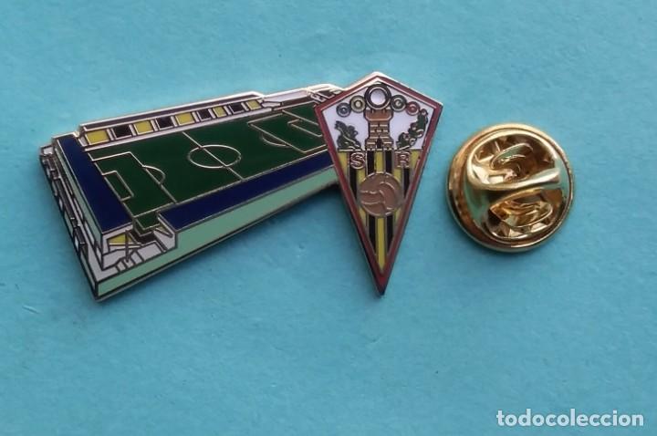 Pins de colecci&oacute;n: PIN FUTBOL - ESCUDO MAS ESTADIO - C.D.SAN ROQUE - ESTADIO CIUDAD DE LEPE - LEPE - HUELVA