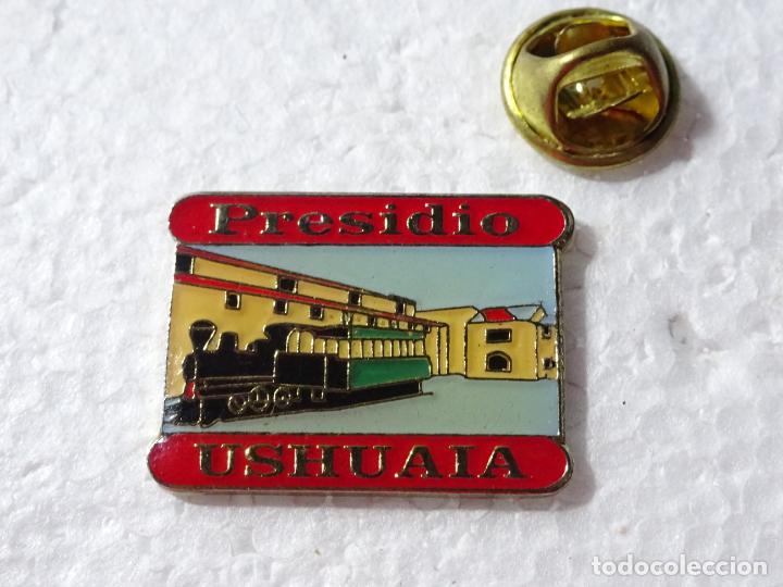 Pin's de collection: PIN DE TRENES FERROCARRILES. ARGENTINA. PRESIDIO USHUAIA. TREN VAPOR C&Aacute;RCEL