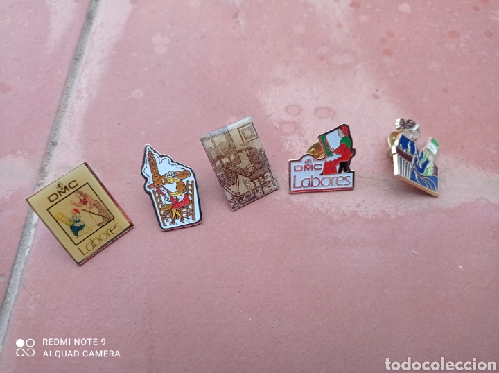 Pins de colecci&oacute;n: 5 pins , labores , puntilla de bolillos