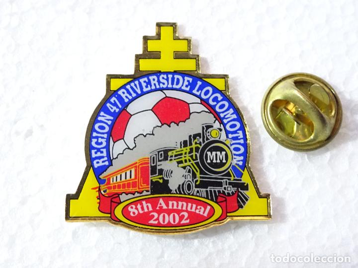 Pins e Spille di collezione: PIN DE TRENES FERROCARRILES. CANAD&Aacute; ESTADOS UNIDOS. REGION 47 RIVERSIDE LOCOMOTION 2002