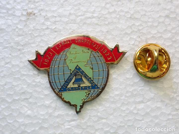 Collection pins: PIN PIONEROS TEL&Eacute;FONO TELEFON&Iacute;A USA. 1923 EJ HALL CHAPTER 25. TELEPHONE PIONEERS OF AMERICA