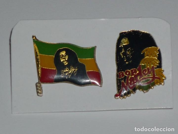 Pins de colecci&oacute;n: LOTE DE DOS PINS DE BOB MARLEY