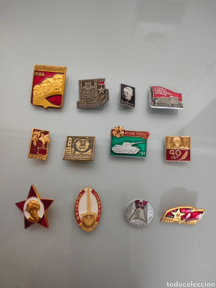 Pins de colecci&oacute;n: 12x PINS IMPERDIBLE UNION SOVI&Eacute;TICA MILITAR II GUERRA MUNDIAL