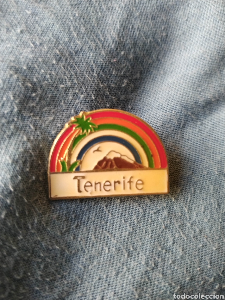 Pin's de collection: Pin Tenerife Islas Canarias badge arcoiris