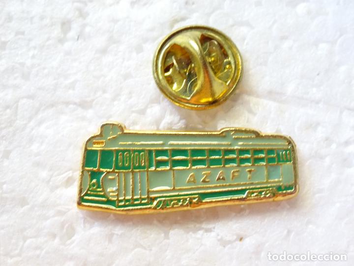 Pin's de collection: PIN DE TRENES FERROCARRILES. ESPA&Ntilde;A. AZAFT ASOCIACI&Oacute;N AMIGOS FERROCARRIL ZARAGOZA