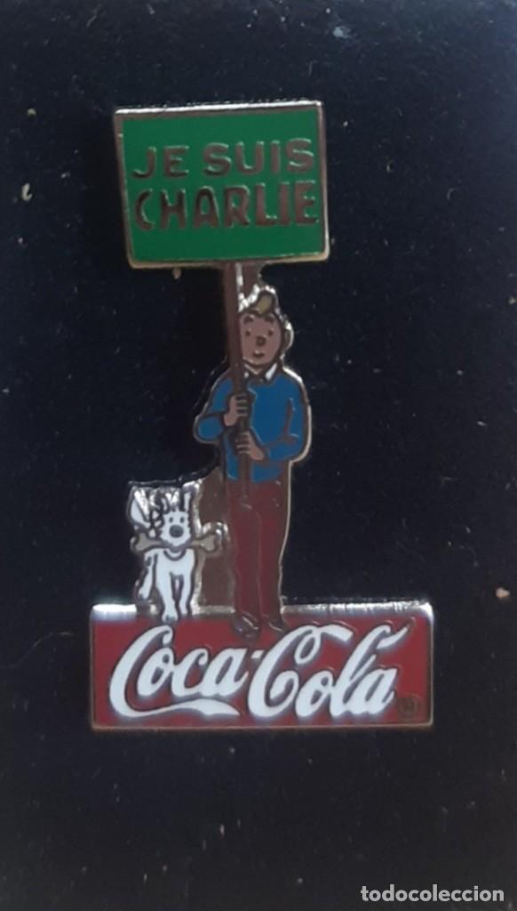 Pins de colecci&oacute;n: Pin Tintin Milu JE SUIS CHARLIE Coca Cola