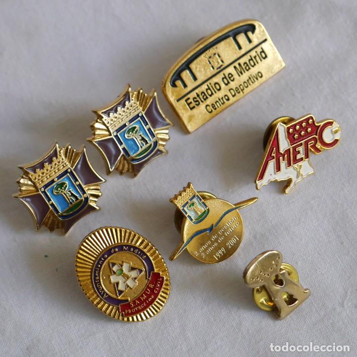 Collection pins: 7 pins met&aacute;licos de Madrid