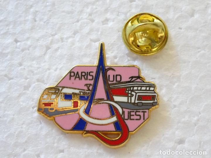 Pin's de collection: PIN DE TRENES FERROCARRILES. FRANCIA . PARIS SUD OUEST TRANV&Iacute;AS TRENES