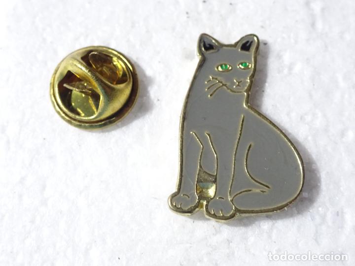 Pins de colecci&oacute;n: PIN DE ANIMALES. GATO GRIS - Foto 1