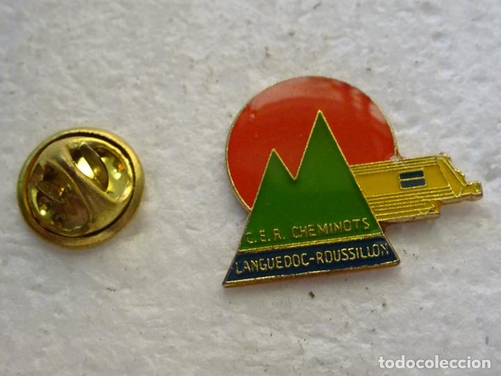 Pin's de collection: PIN DE TRENES FERROCARRILES. FRANCIA. SCNF. FERROVIARIOS LANGUEDOC ROUSSILLON