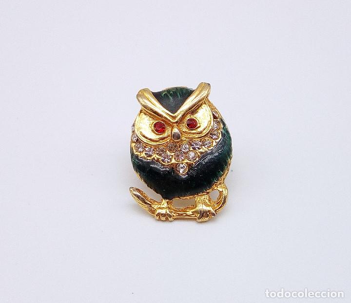 Pins de colecci&oacute;n: Pin b&uacute;ho de bisuter&iacute;a