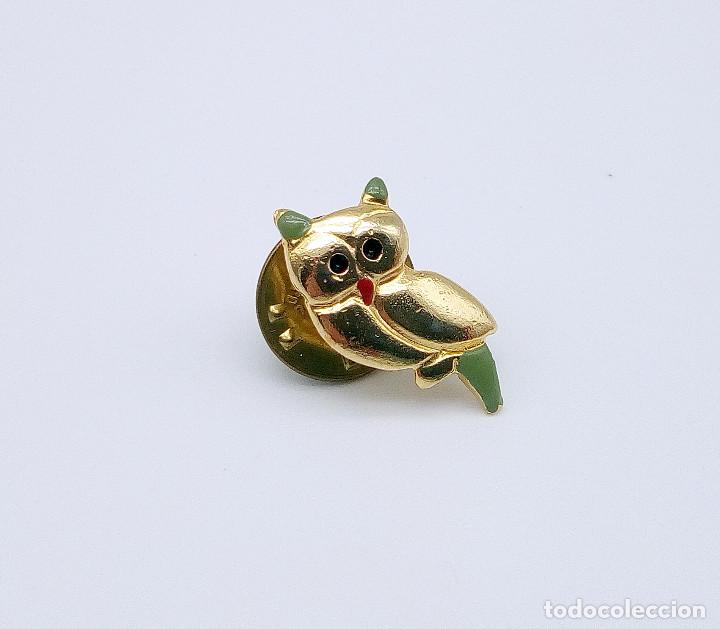 Pins de colecci&oacute;n: Pin b&uacute;ho dorado