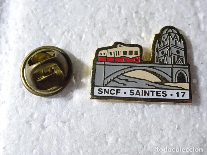 Pins de cole&ccedil;&atilde;o: PIN DE TRENES FERROCARRILES. FRANCIA. SNCF SAINTES PUENTE