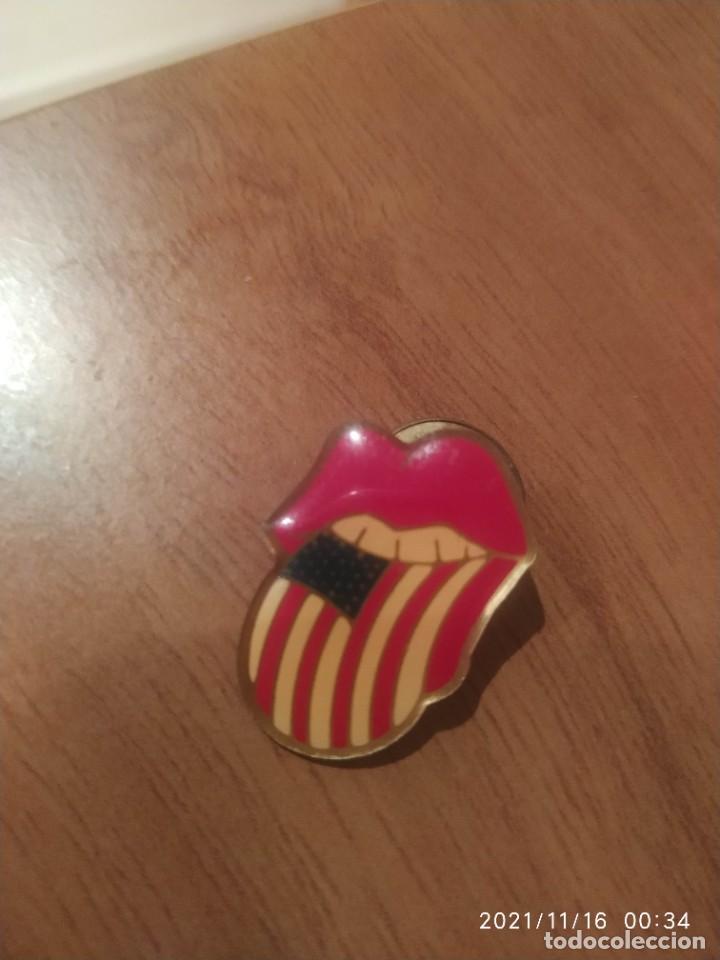 Pins de colecci&oacute;n: Pin grupo musical Rolling Stones bandera Estados Unidos lengua PIN