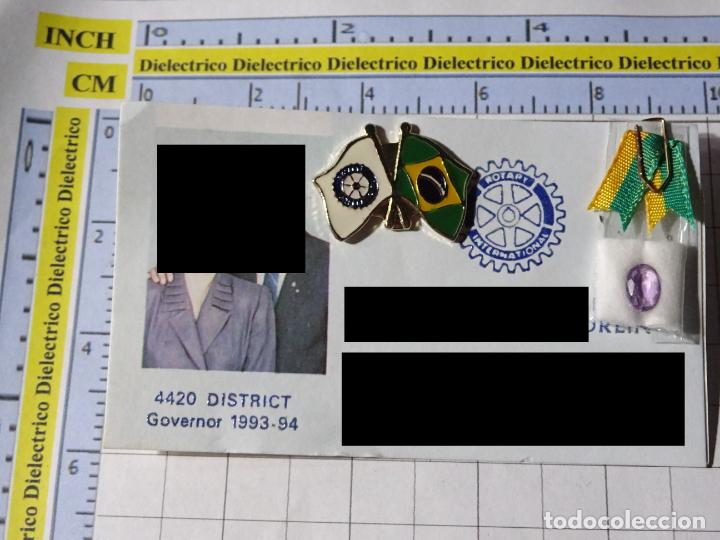 Collection pins: PIN DEL CLUB DE ROTARIOS ROTARY INTERNACIONAL. BRASIL BANDERA DOBLE Y AMATISTA