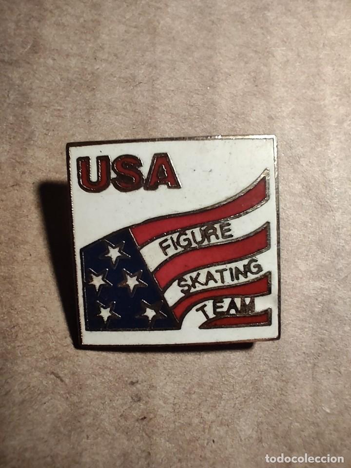Pins de colecci&oacute;n: PIN USA FIGURE SKATE TEAM