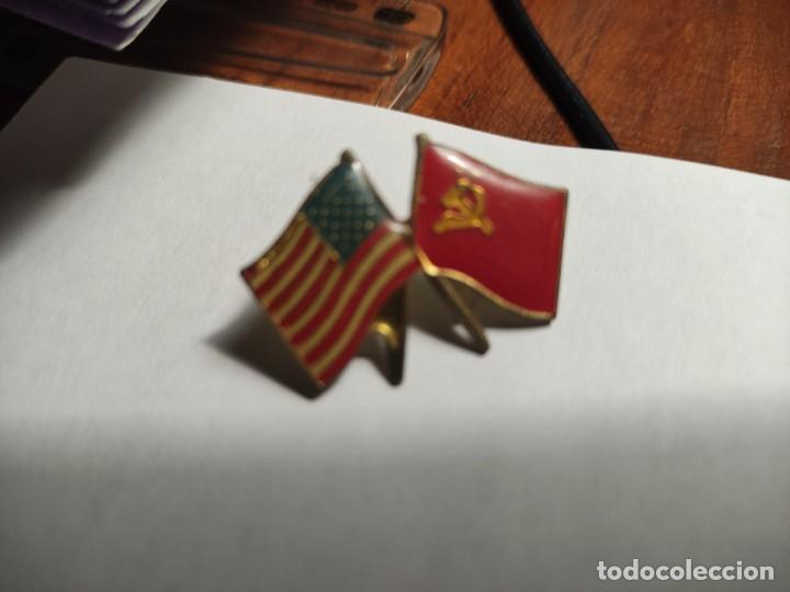 Pins de colecci&oacute;n: Pin doble bandera USA y URSS