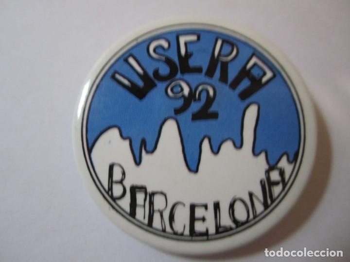 Pins de colecci&oacute;n: pin chapa usera 92 barcelona - Foto 3