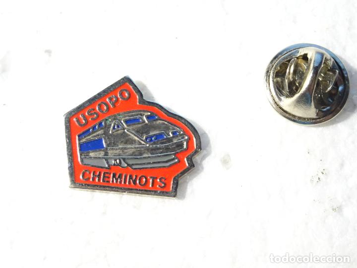 Pins e Spille di collezione: PIN DE TRENES FERROCARRILES. FRANCIA FERROVIARIOS USOPO CHEMINOTS