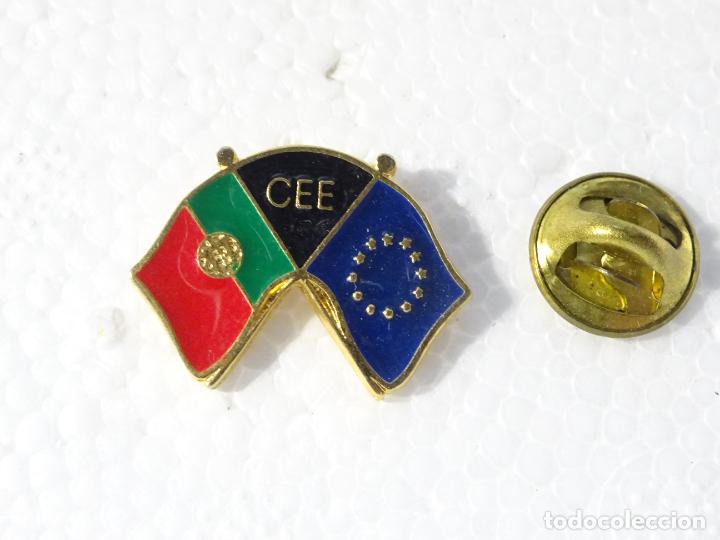 Pins de cole&ccedil;&atilde;o: PIN DE BANDERAS TURISMO. BANDERA CEE EUROPA Y PORTUGAL