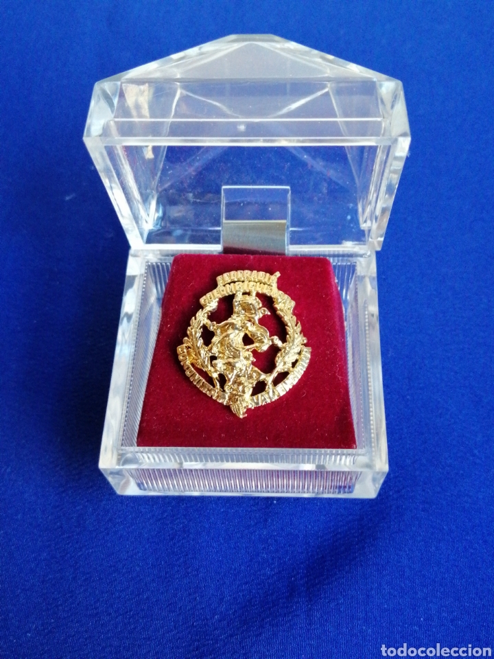 Pin's de collection: FEDERACI&Oacute;N COLOMBICULTURA COMUNIDAD VALENCIA PIN DORADA en su caja original