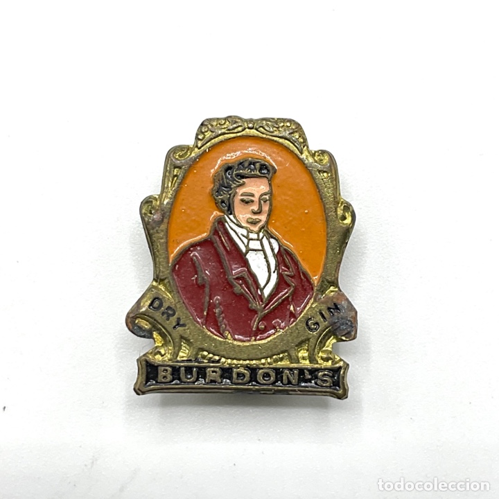 Sammlung von Pins: Pin antiguo insignia de ojal - GINEBRA - BURDON&rsquo;S DRY GIN - A&Ntilde;OS 50 - esmaltado