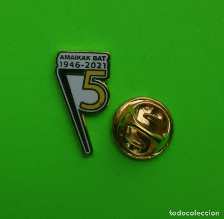 Pins de colecci&oacute;n: PIN FUTBOL - ESMALTE - 75 ANIVERSARIO - AMAIKA BAT F.T. - DEBA - GUIPUZCOA