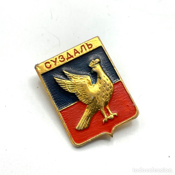 Pins de cole&ccedil;&atilde;o: Escudo de ave &aacute;guila URSS 1989 SUZDAL RUSIA - Antiguo Pin insignia broche de aguja